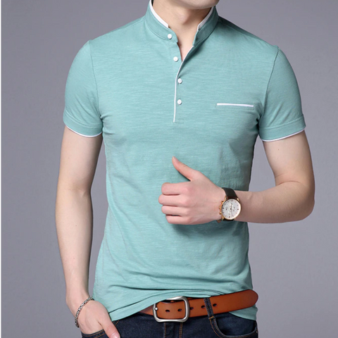 Liam - Mandarin Collar Polo Shirt
