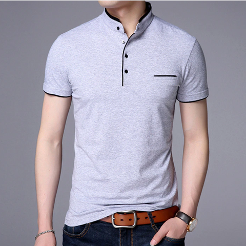 Liam - Mandarin Collar Polo Shirt
