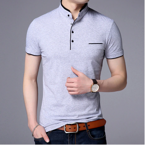 Liam - Mandarin Collar Polo Shirt