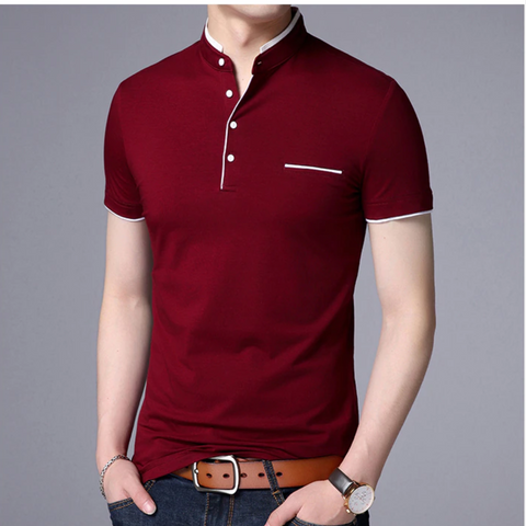 Liam - Mandarin Collar Polo Shirt
