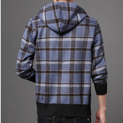 Leo - Plaid Hooded Zipper Jacket