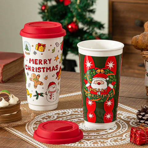Christmas coffee mug portable cup