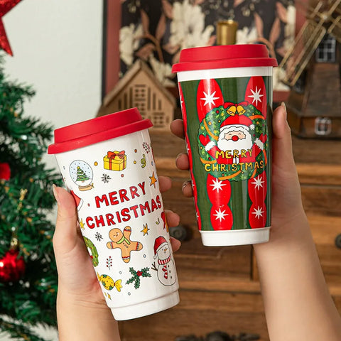 Christmas coffee mug portable cup