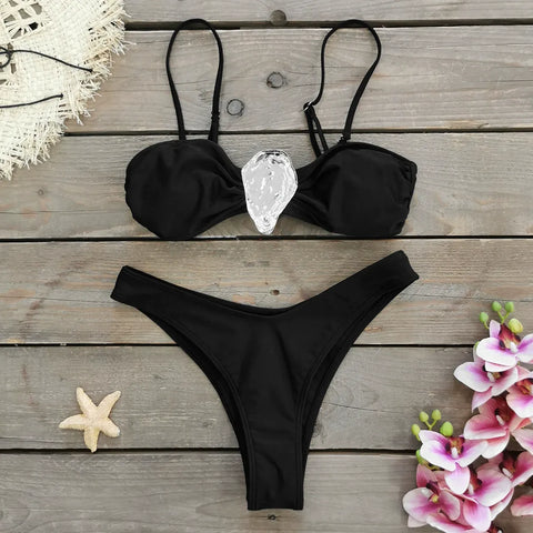Strapless Bikini Three-Piece Set