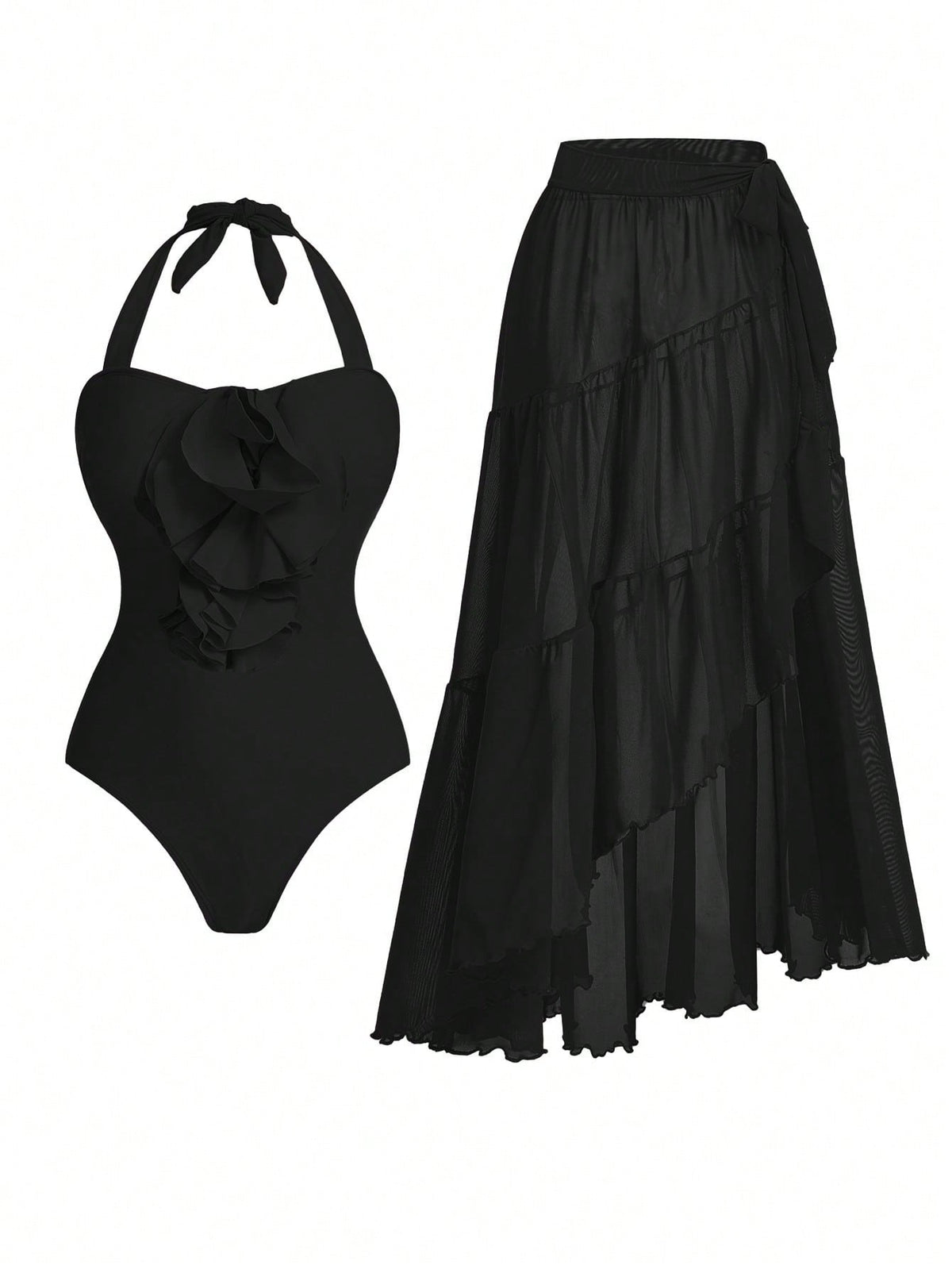 Elegant And Flowing One-Piece Bikini