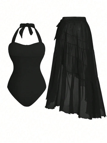 Elegant And Flowing One-Piece Bikini