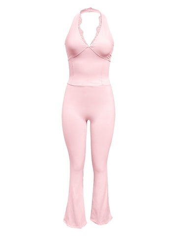 Scoop Neck Backless Jumpsuit