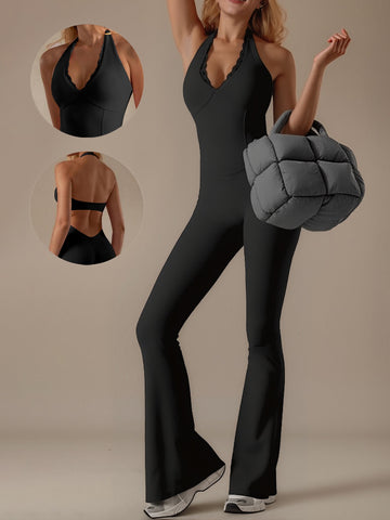 Scoop Neck Backless Jumpsuit