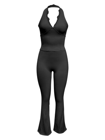 Scoop Neck Backless Jumpsuit