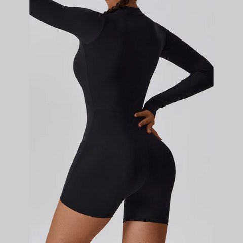 Karina - Long Sleeve Zipper Active Romper