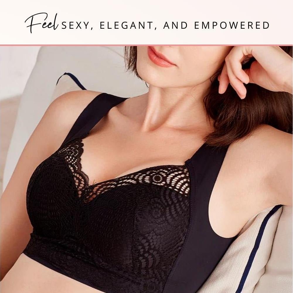 Magic Wire Free Lace Bra Thin Cup Plus Size