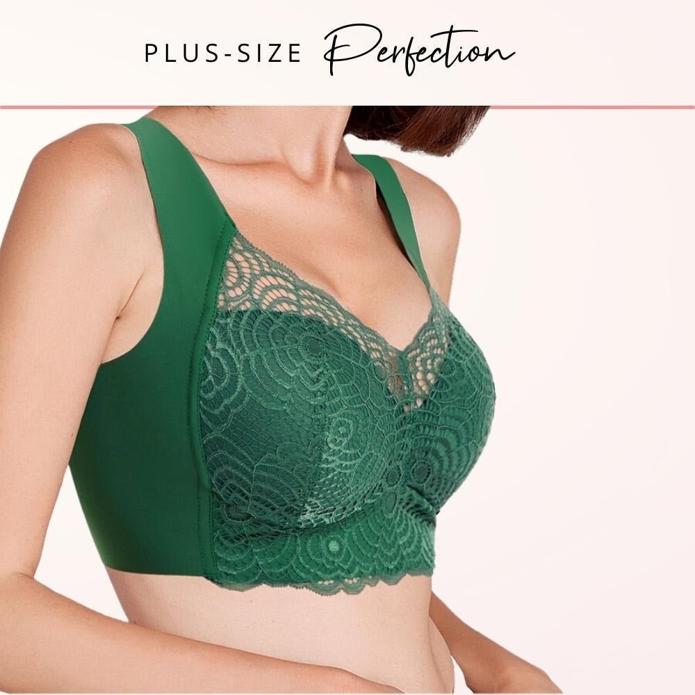 Magic Wire Free Lace Bra Thin Cup Plus Size