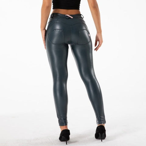 Cheeky Blue Faux Leather Butt Lift Pants