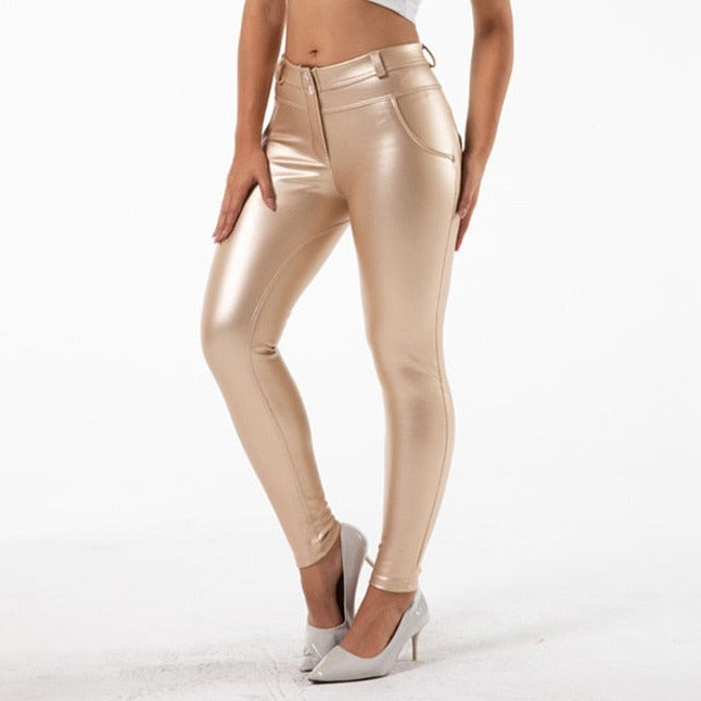 Cheeky Gold PU Butt Lift Pants