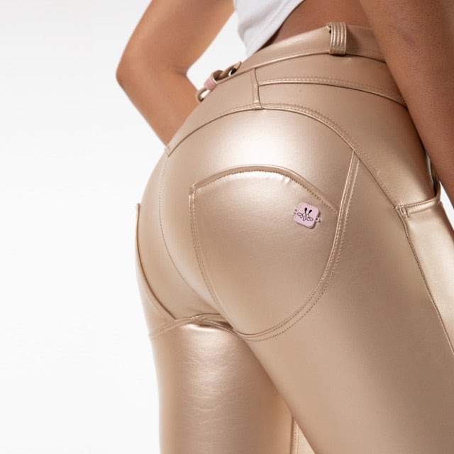 Cheeky Gold PU Butt Lift Pants