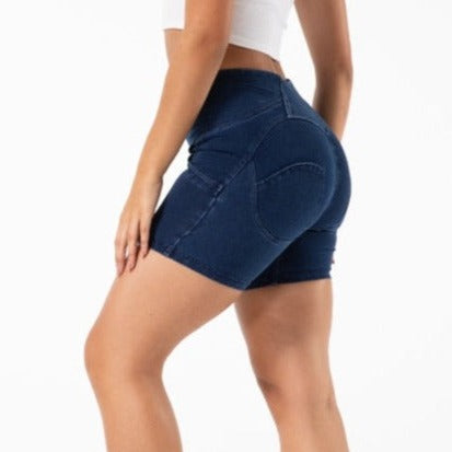 Cheeky Blue High Waist Butt Lift Shorts