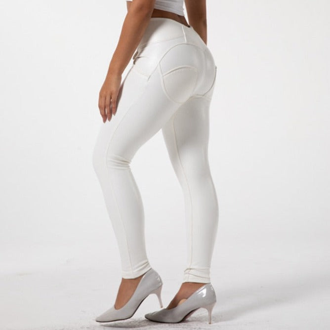 Cheeky White PU Butt Lift Pants