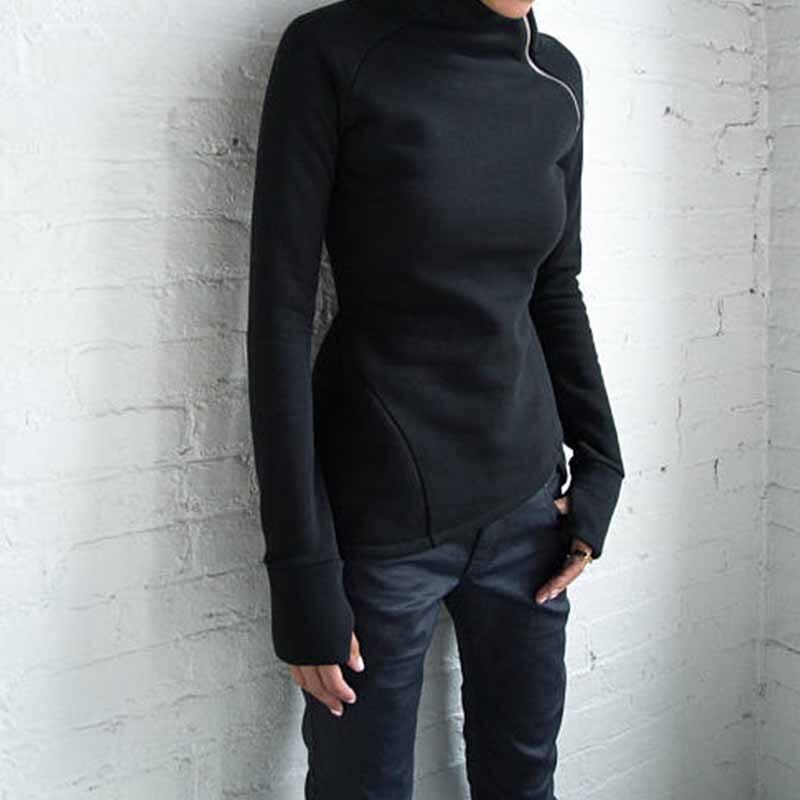 Turtleneck Long Sleeve Women’s Zipper Jacket