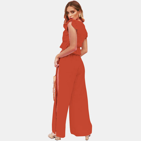 Crop Top & Wide Leg Pants Set