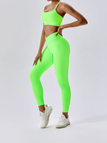 Gerippte Po-Lift-Yoga-Leggings 