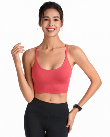 Nahtlose Sport-BHs Plus Size Dry Fitness Quick mit String Cami Crop Padded Tank Top