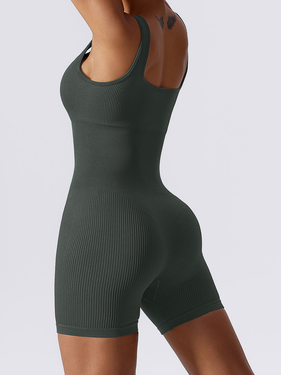 Rib Stretch Power Back Romper