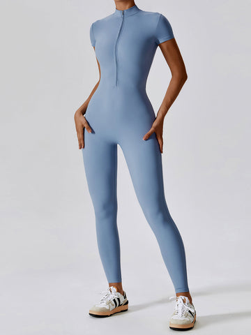 Air Cloud Langer Legging-Bodysuit mit Reißverschluss 