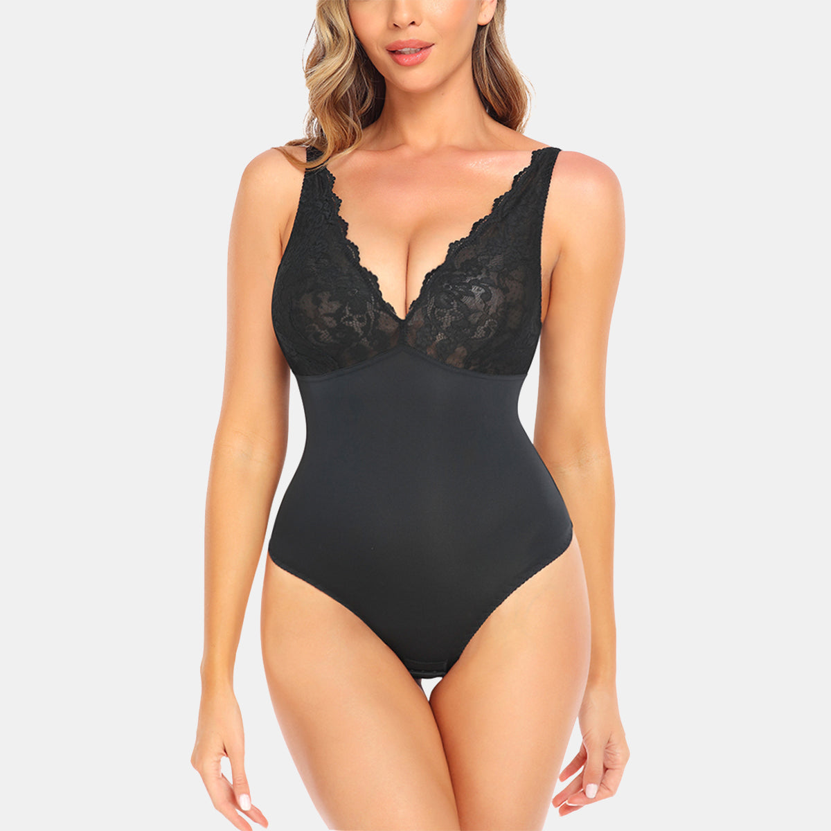 V-Neck Lace Shapewear