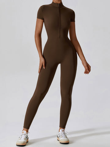 Air Cloud Langer Legging-Bodysuit mit Reißverschluss 