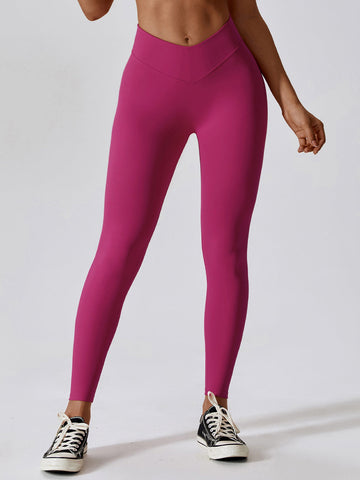 Leggings con escote en V frontal suave y mantequilla 