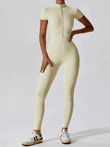 Air Cloud Langer Legging-Bodysuit mit Reißverschluss 