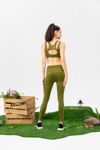 Sport-BH &amp; Leggings-Set – Pfirsich