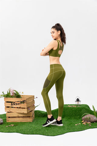 Sport-BH &amp; Leggings-Set – Pfirsich