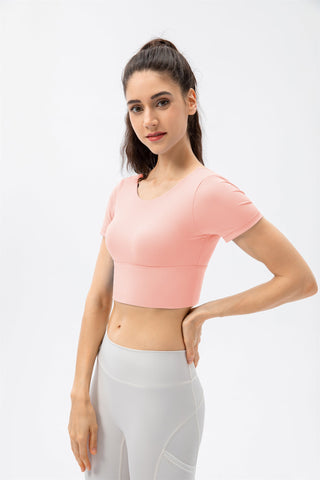 Backless Twisted Cropped Sports Top