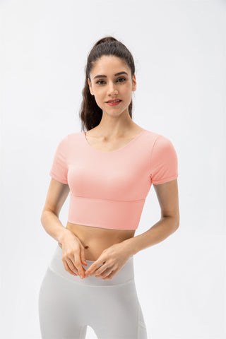 Backless Twisted Cropped Sports Top