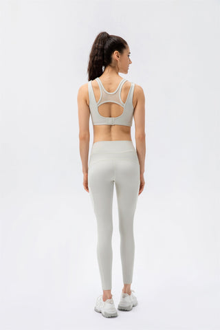 Sports Bra & Leggings Set- Peach