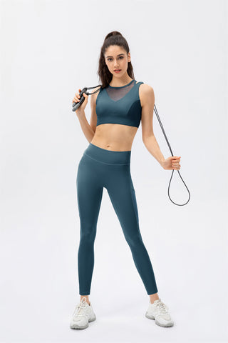 Conjunto de sujetador y leggings deportivos - Melocotón