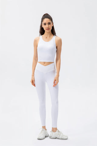 Cropped Tank Top & Crossover Leggings Set