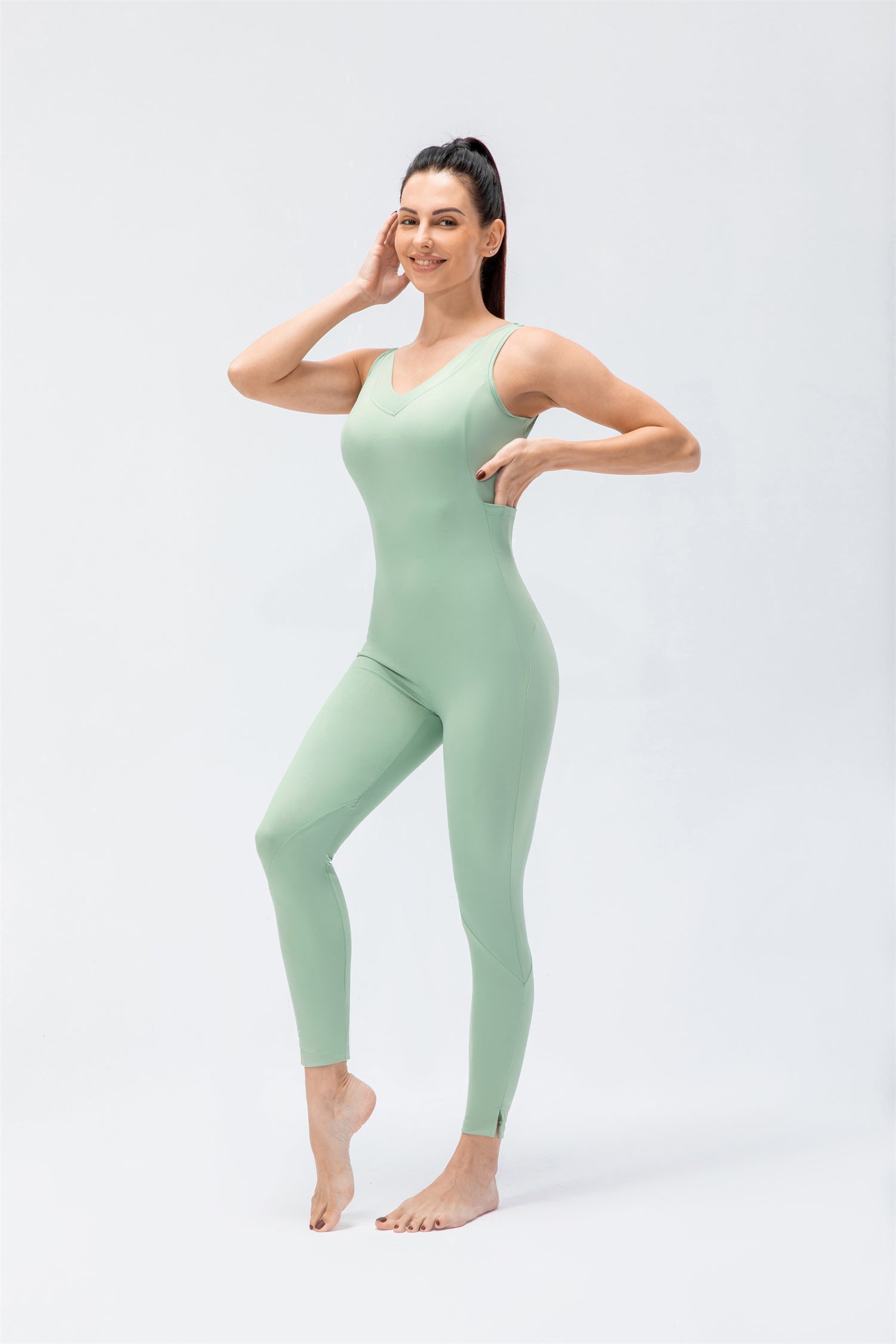 High Rise Crossover Full Length Jumpsuit