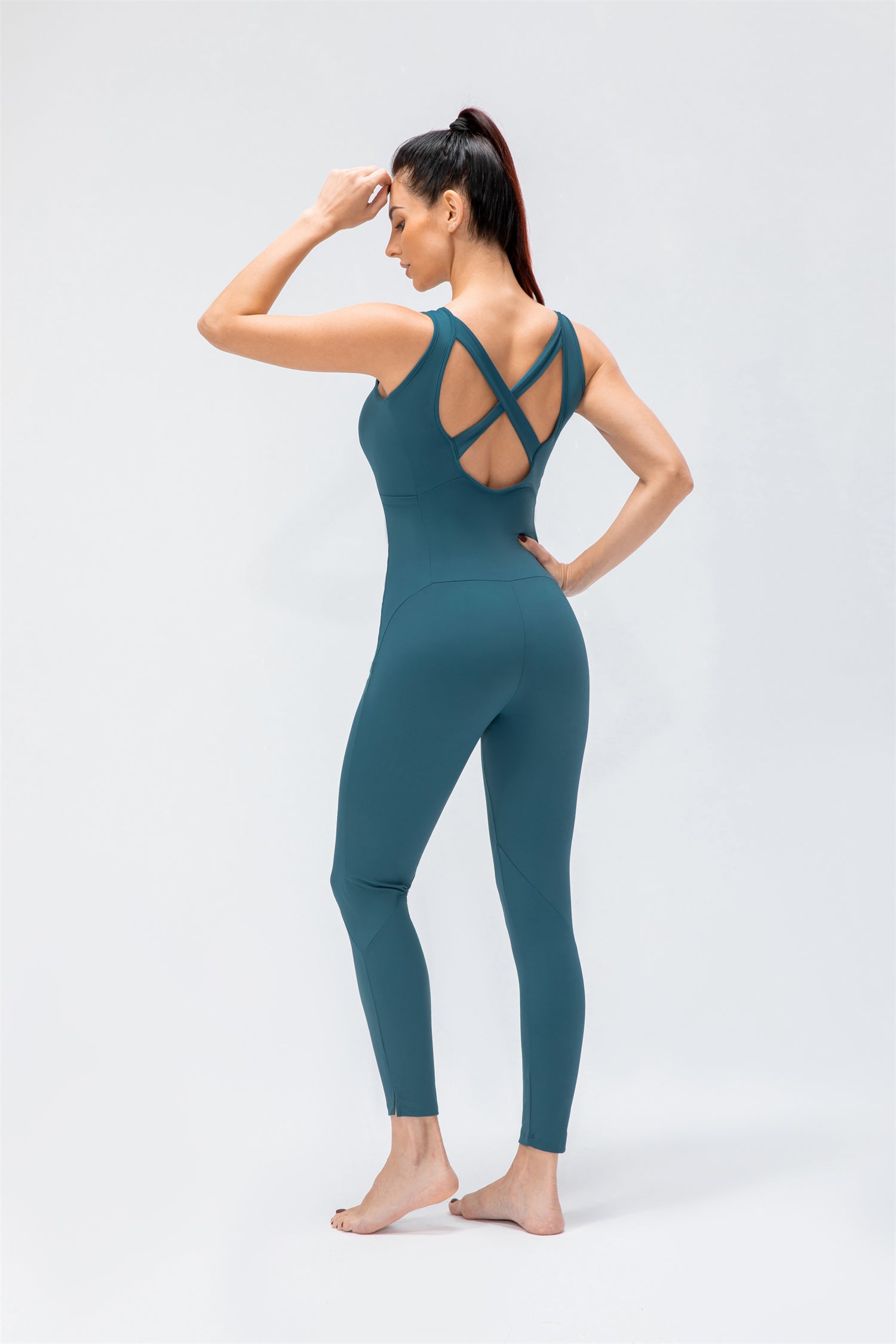 High Rise Crossover Full Length Jumpsuit