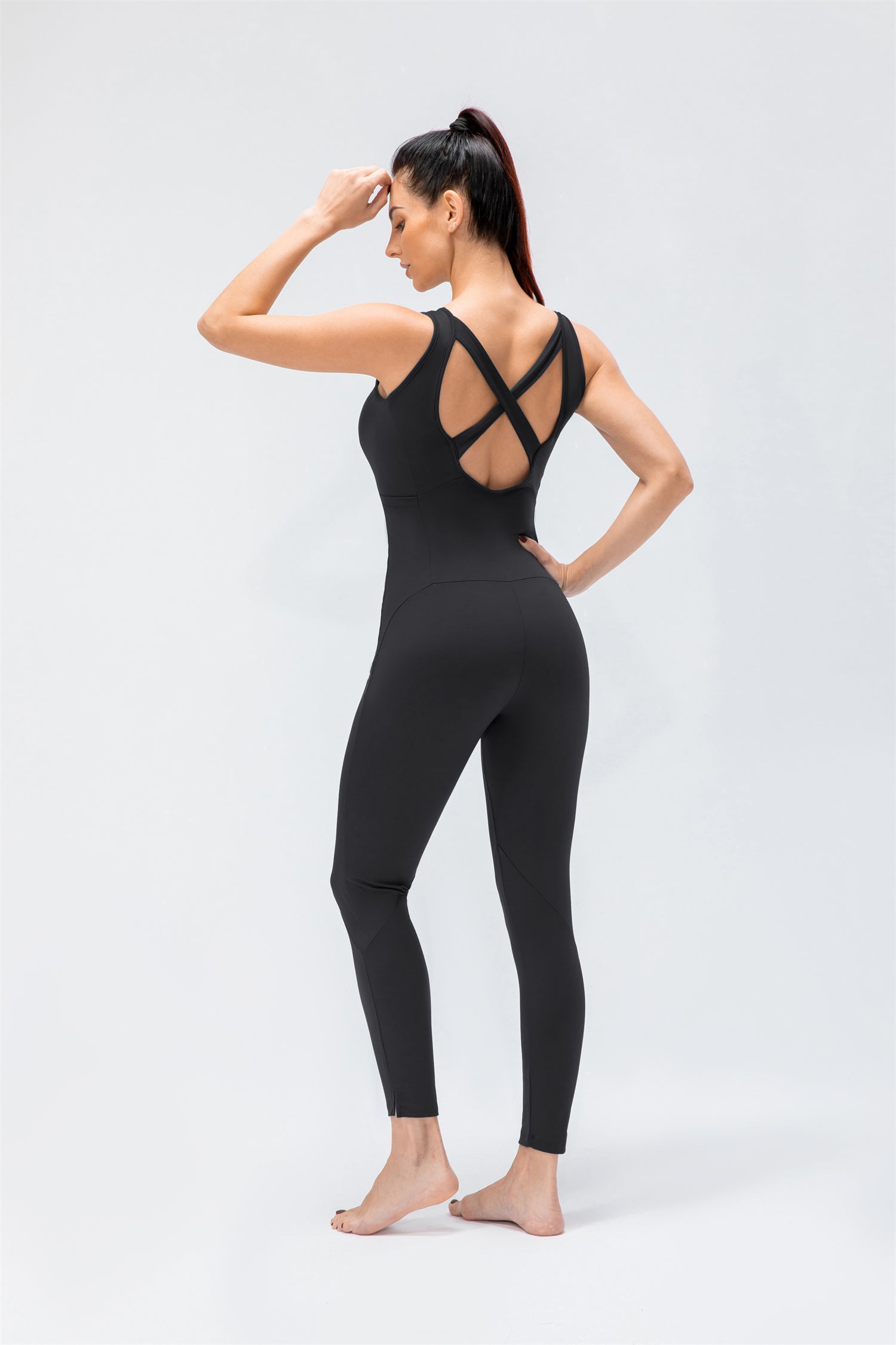 High Rise Crossover Full Length Jumpsuit