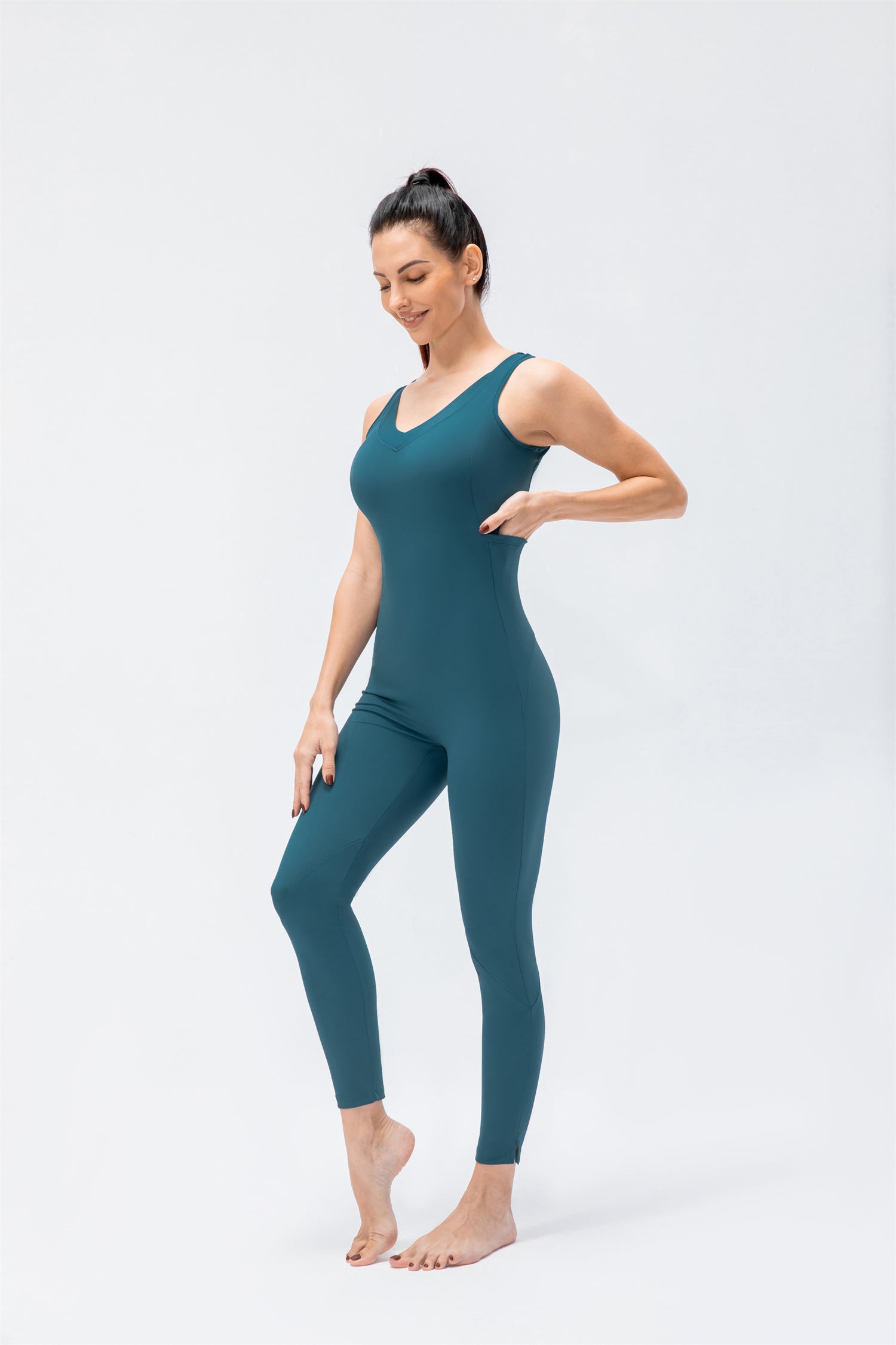 High Rise Crossover Full Length Jumpsuit