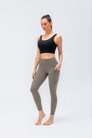 Sport-Leggings mit hoher Taille und zwei Taschen