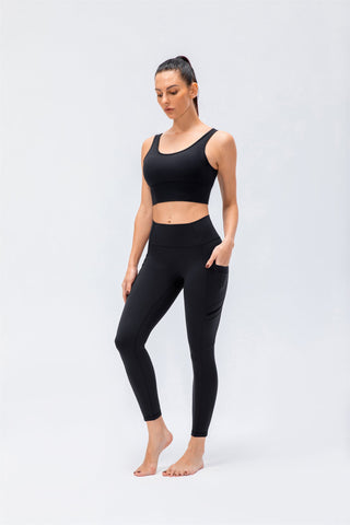 Sport-Leggings mit hoher Taille und zwei Taschen