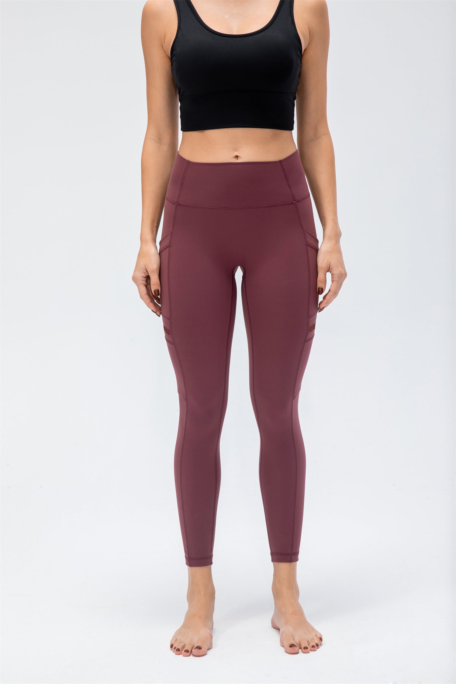 Sport-Leggings mit hoher Taille und zwei Taschen