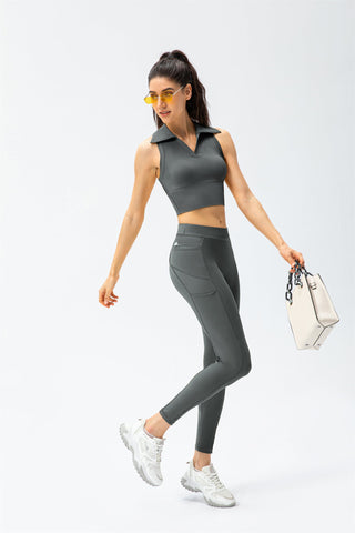 Conjunto de camiseta de tirantes y leggings deportivos - Efecto