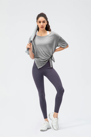 Crew Neck Double Slit Hem Sweatshirt