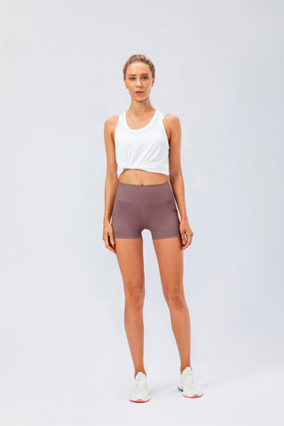 Bikershorts mit hoher Taille und Seitentaschen – Cloud