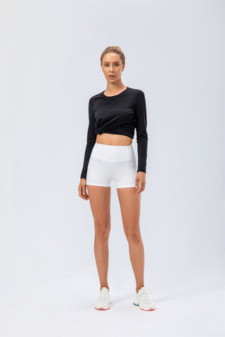 Bikershorts mit hoher Taille und Seitentaschen – Cloud