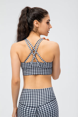 Sports Bra & leggings Set- Houndstooth